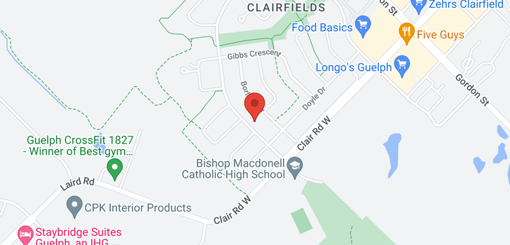 map of 158 CLAIRFIELDS Drive W